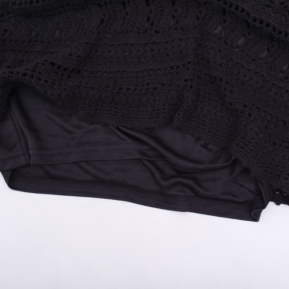 Black Long Sleeve Feminine Lace Like Sheer Goth Top Large - Picture 9 of 12